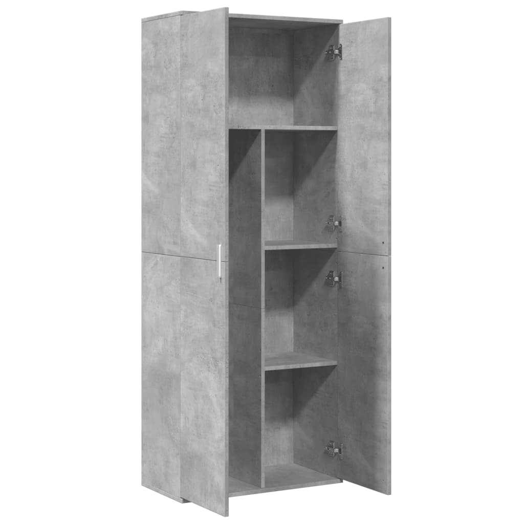 Highboard betonggrå 70x35x180 cm konstruert tre