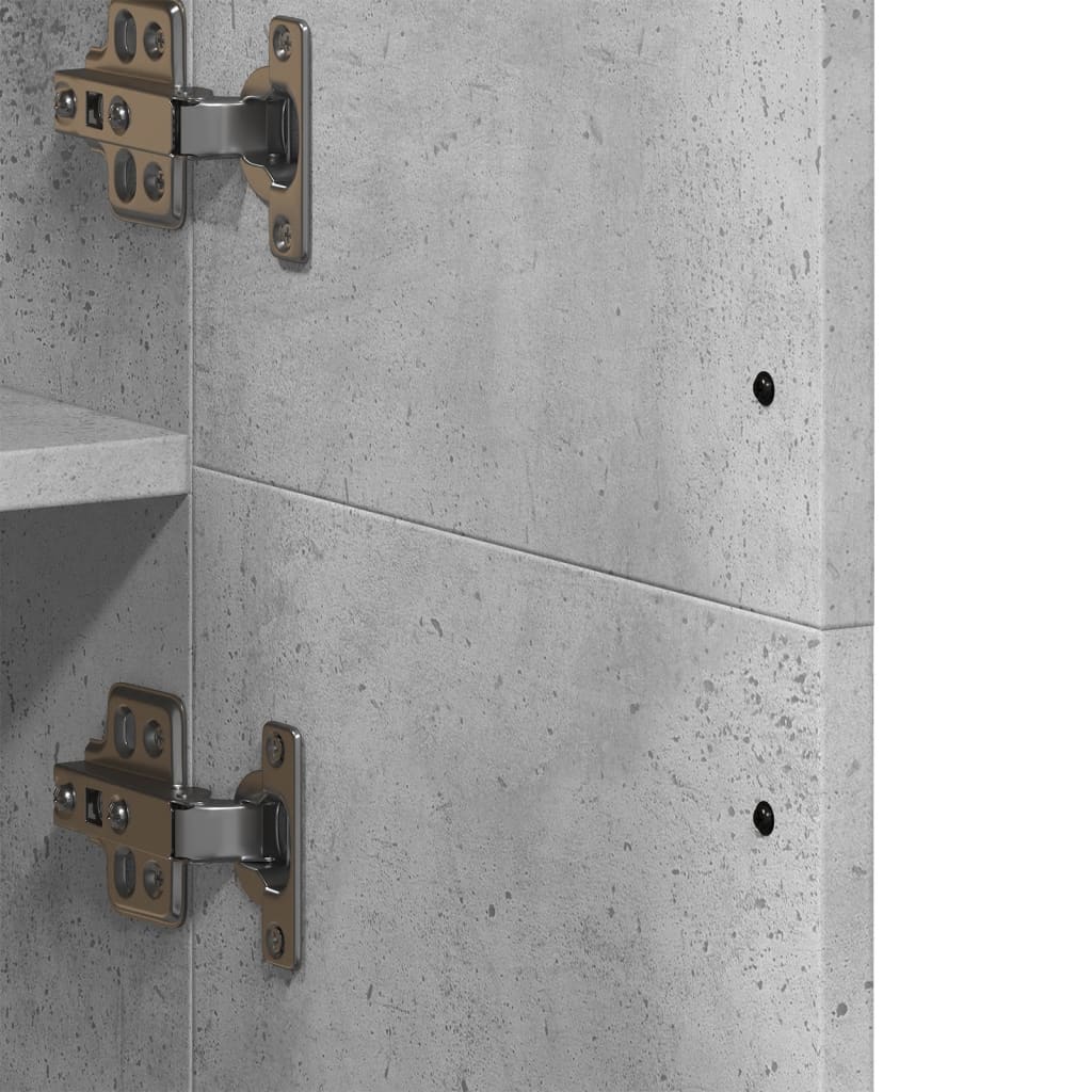 Highboard betonggrå 70x35x180 cm konstruert tre