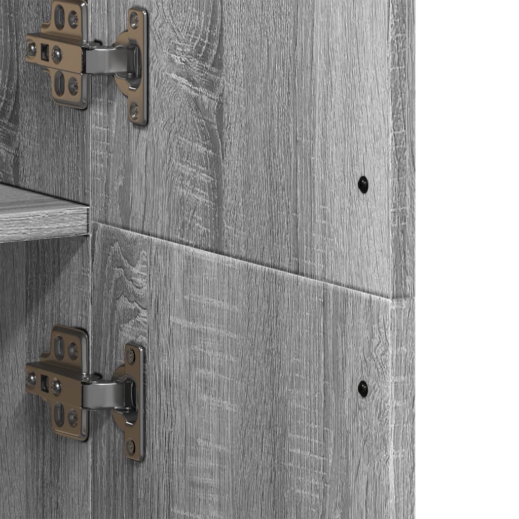 Highboard grå sonoma 70x35x180 cm konstruert tre
