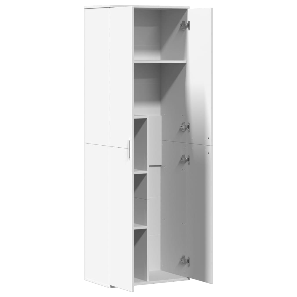 Highboard hvit 60x35x180 cm konstruert tre