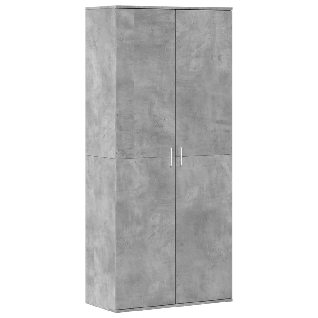 Skoskap betonggrå 80x39x178 cm sponplate