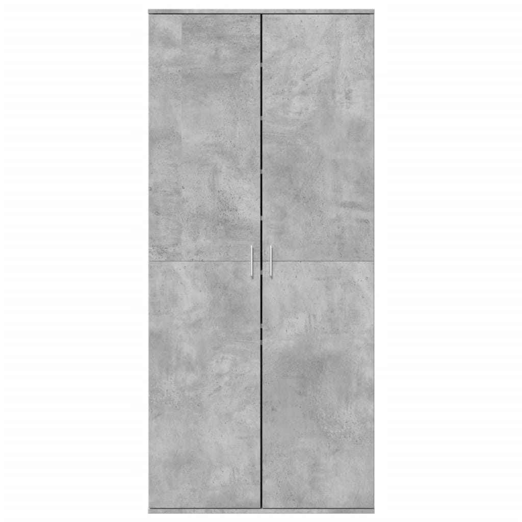 Skoskap betonggrå 80x39x178 cm sponplate