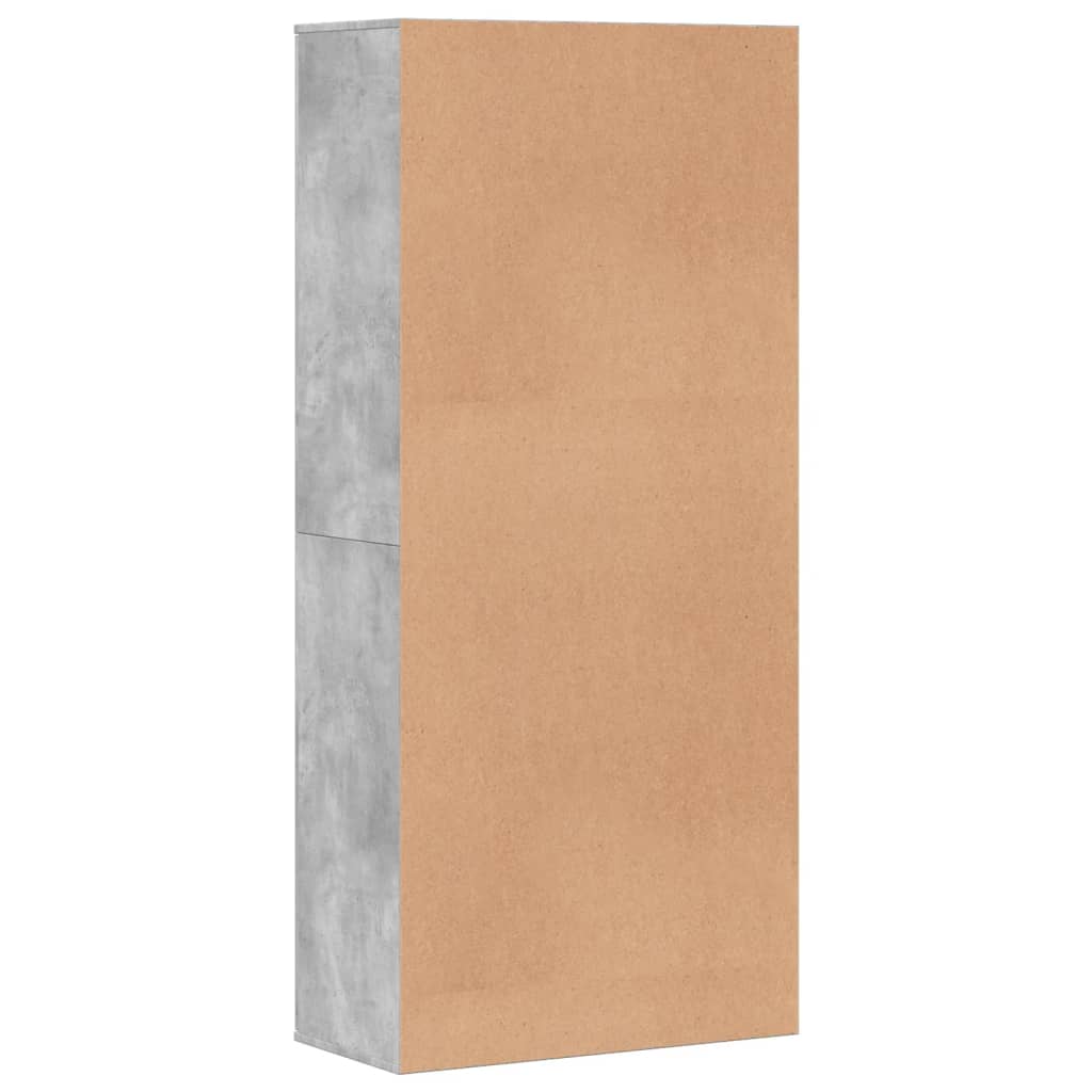 Skoskap betonggrå 80x39x178 cm sponplate