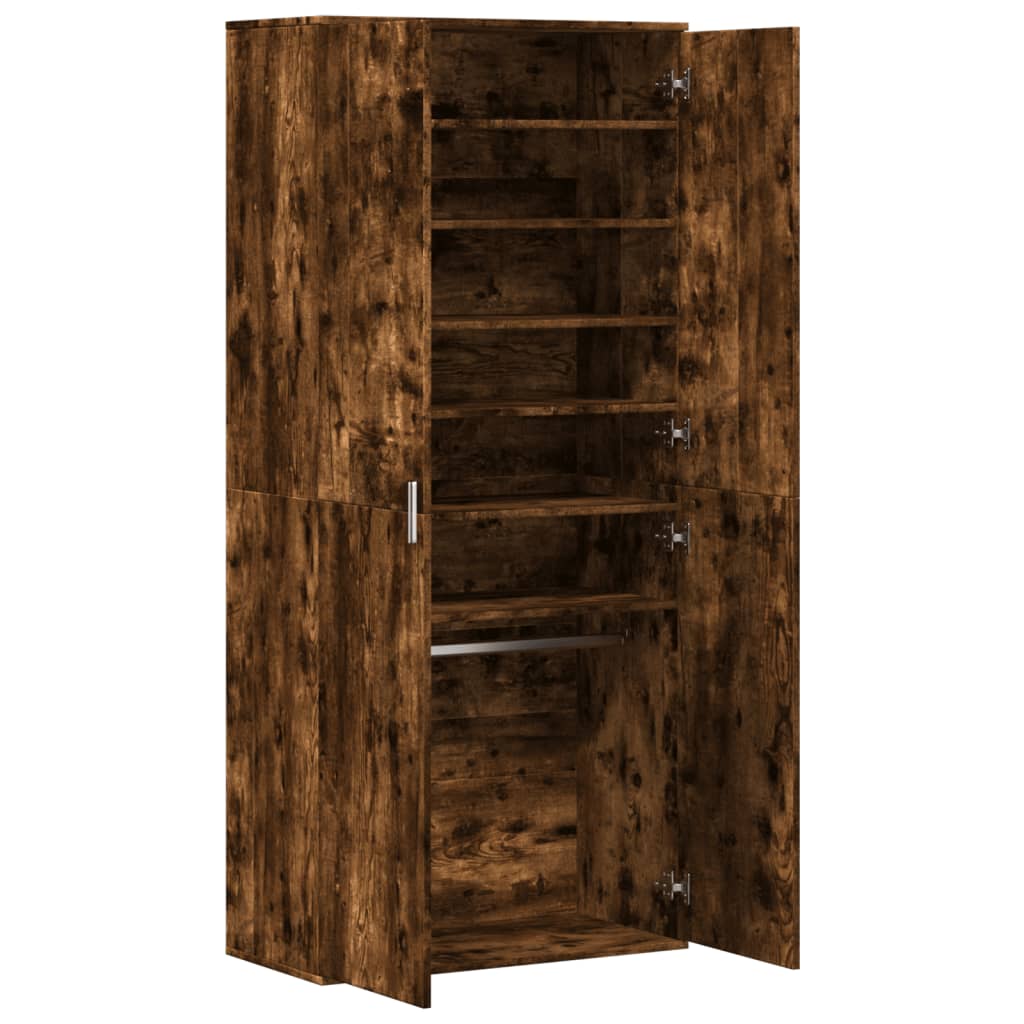 Skoskap røkt eik 80x39x178 cm konstruert tre