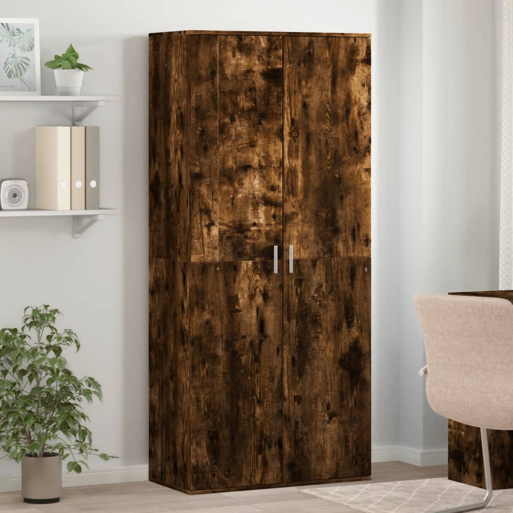 Skoskap røkt eik 80x39x178 cm konstruert tre