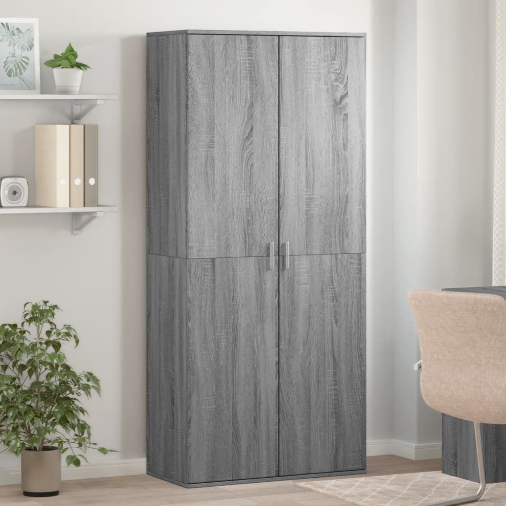 Skoskap grå sonoma 80x39x178 cm konstruert tre