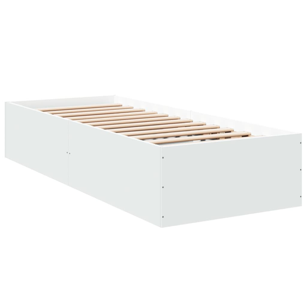 Sengeramme hvit 75x190 cm konstruert tre