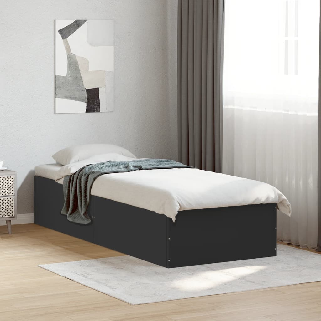 Sengeramme svart 75x190 cm konstruert tre