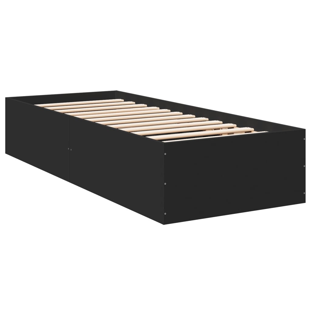 Sengeramme svart 75x190 cm konstruert tre