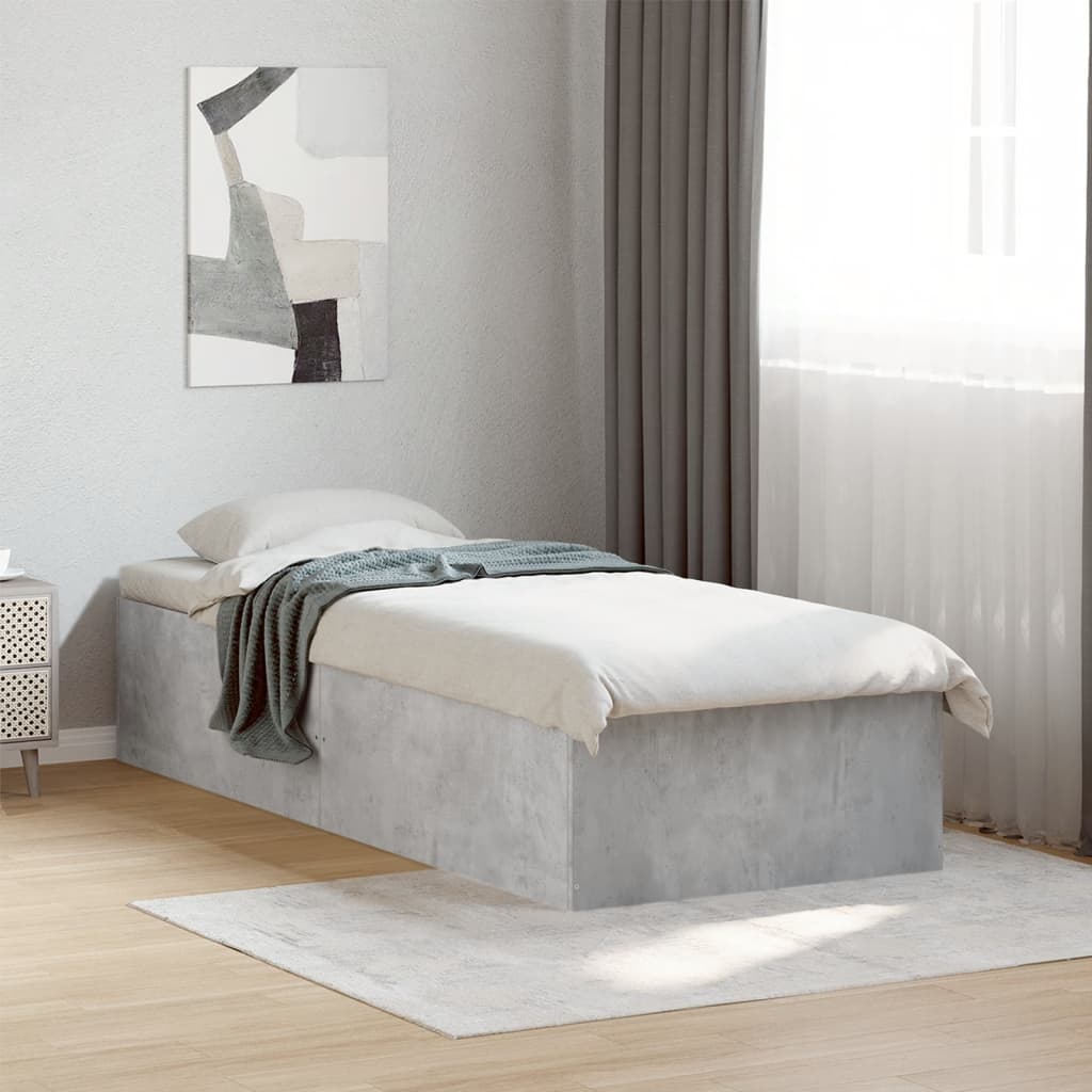 Sengeramme betonggrå 75x190 cm konstruert tre