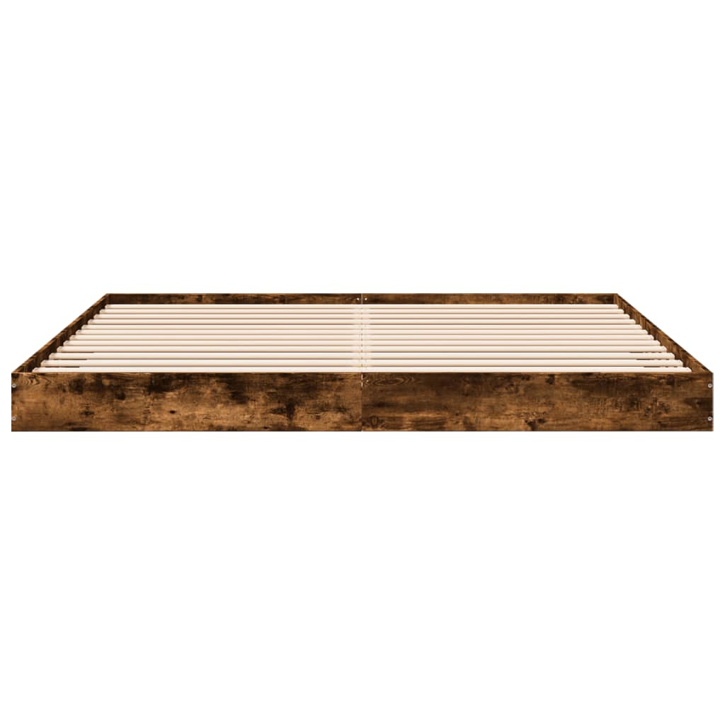 Sengeramme uten madrass røkt eik 180x200 cm konstruert tre