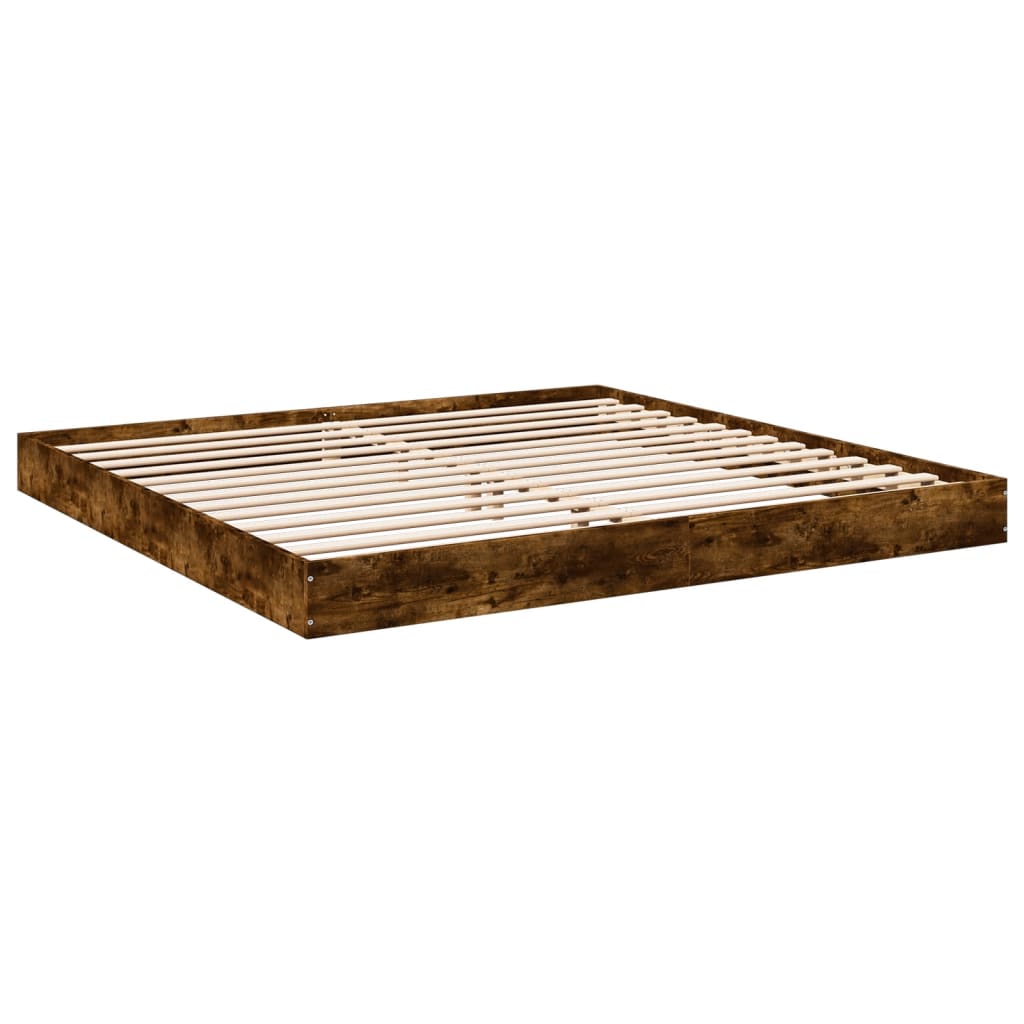 Sengeramme uten madrass røkt eik 180x200 cm konstruert tre
