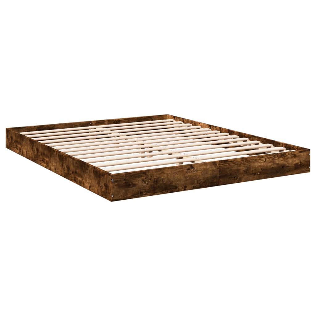 Sengeramme uten madrass røkt eik 160x200 cm konstruert tre