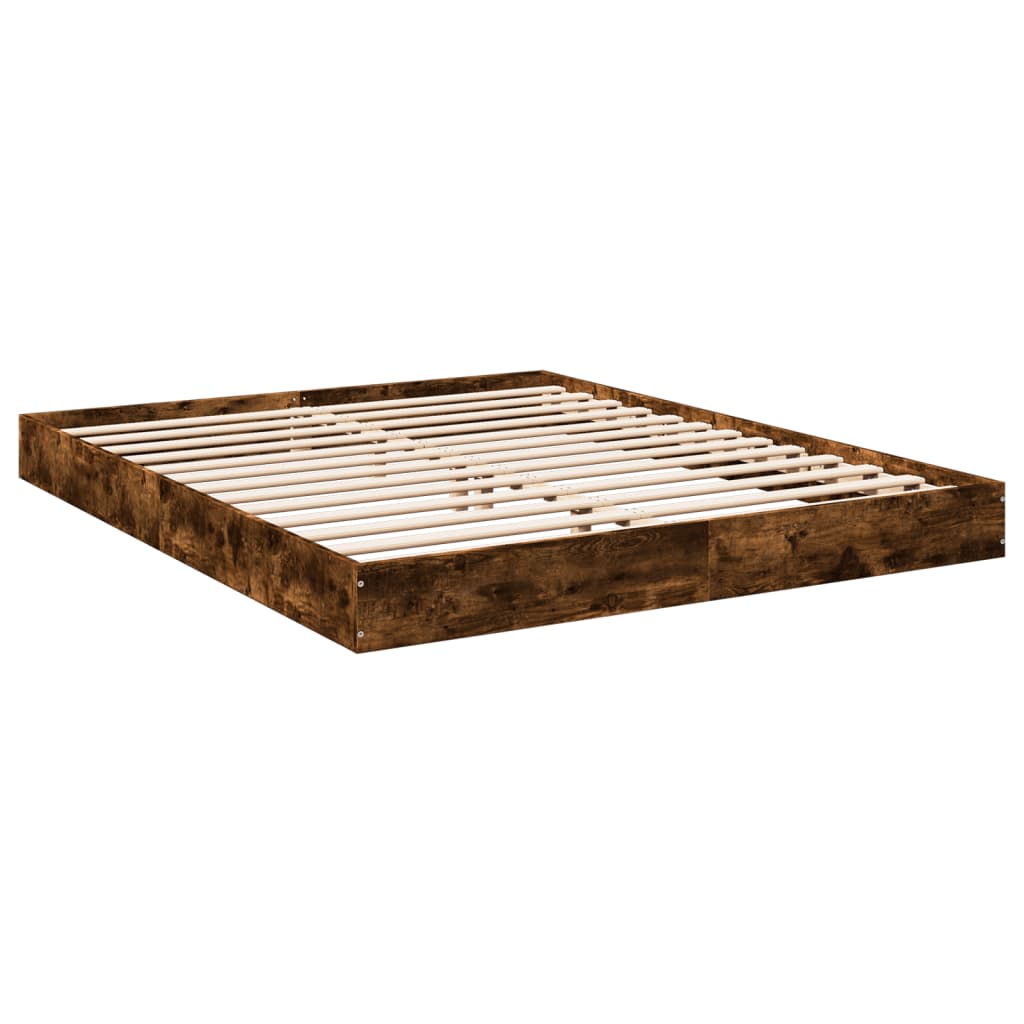 Sengeramme uten madrass røkt eik 160x200 cm konstruert tre