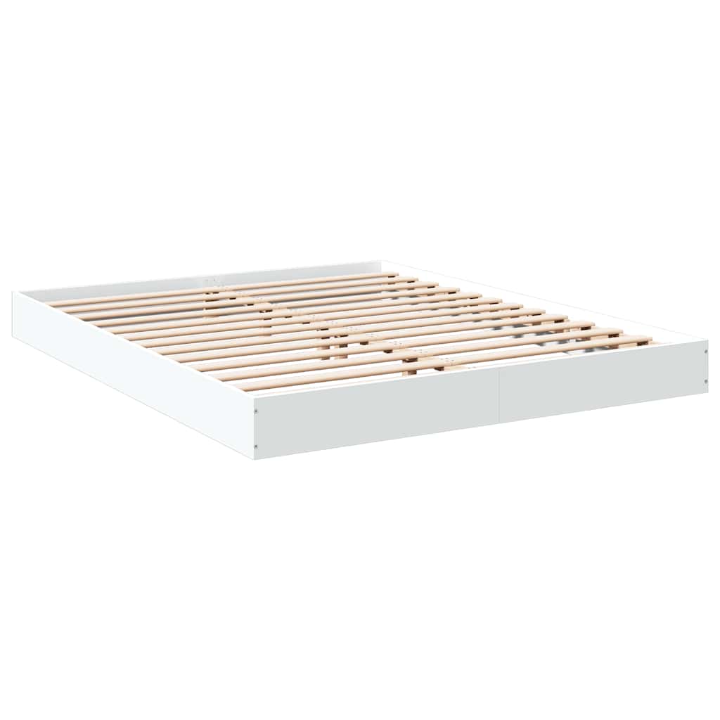 Sengeramme hvit 150x200 cm konstruert tre