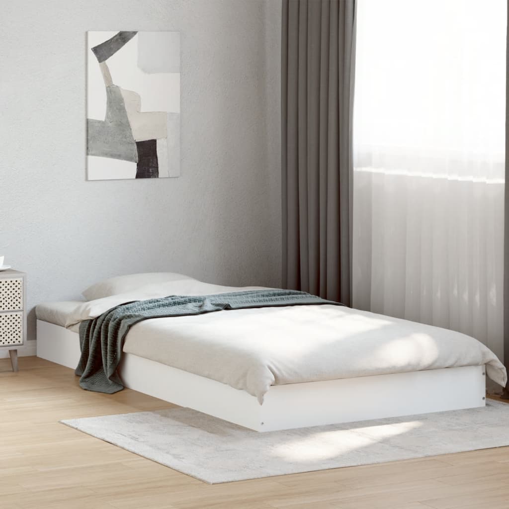 Sengeramme hvit 90x190 cm konstruert tre