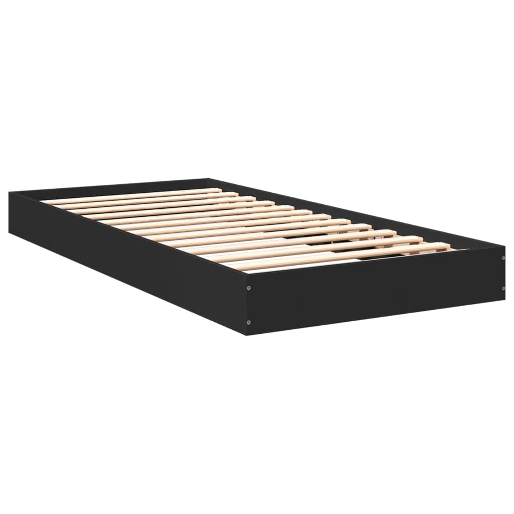 Sengeramme svart 75x190 cm konstruert tre