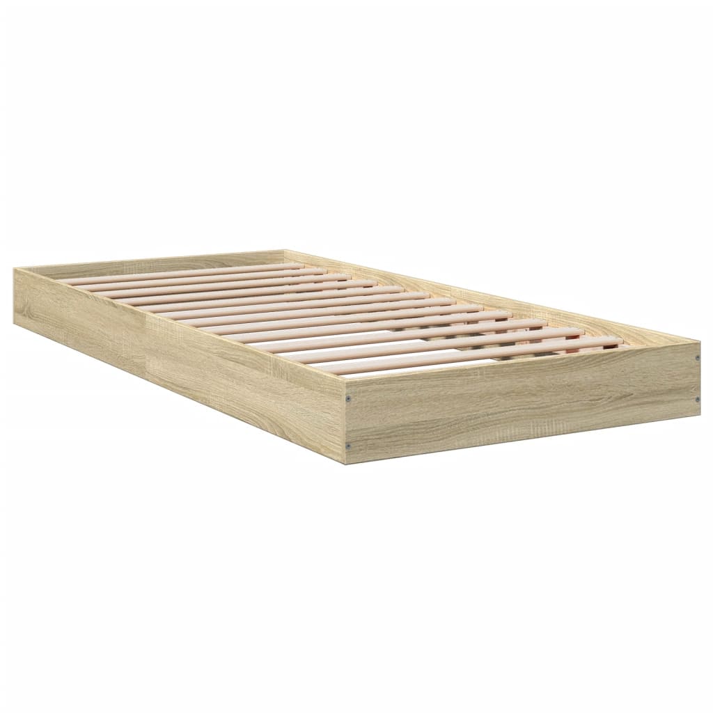 Sengeramme uten madrass sonoma eik 75x190 cm konstruert tre