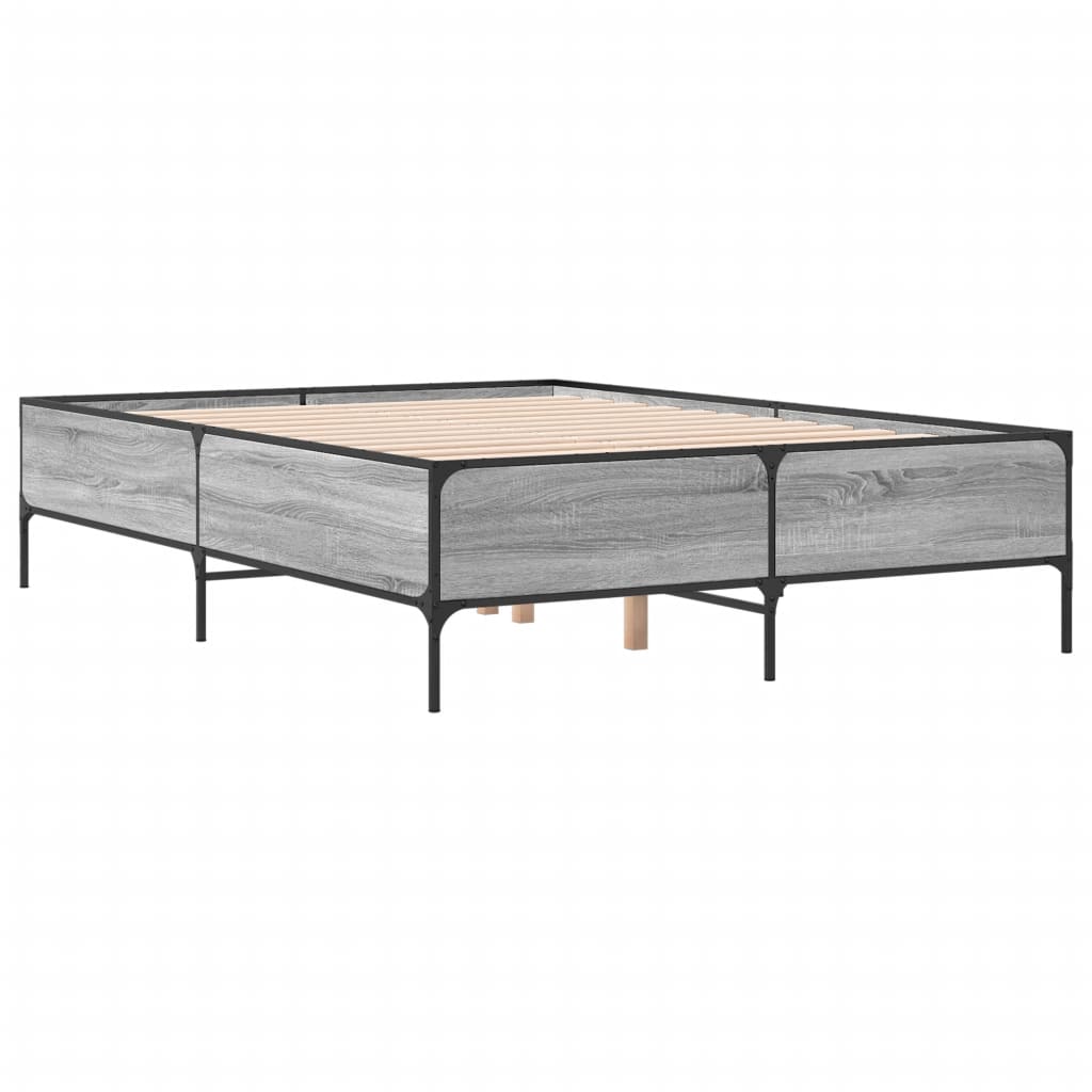 Sengeramme sonoma eik 160x200 cm konstruert tre og metall