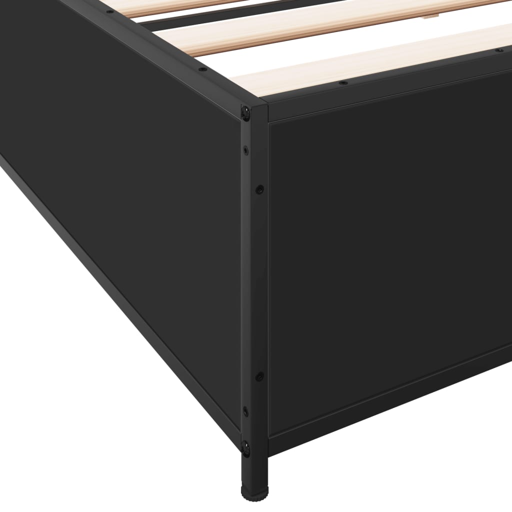 Sengeramme svart 160x200 cm konstruert tre og metall