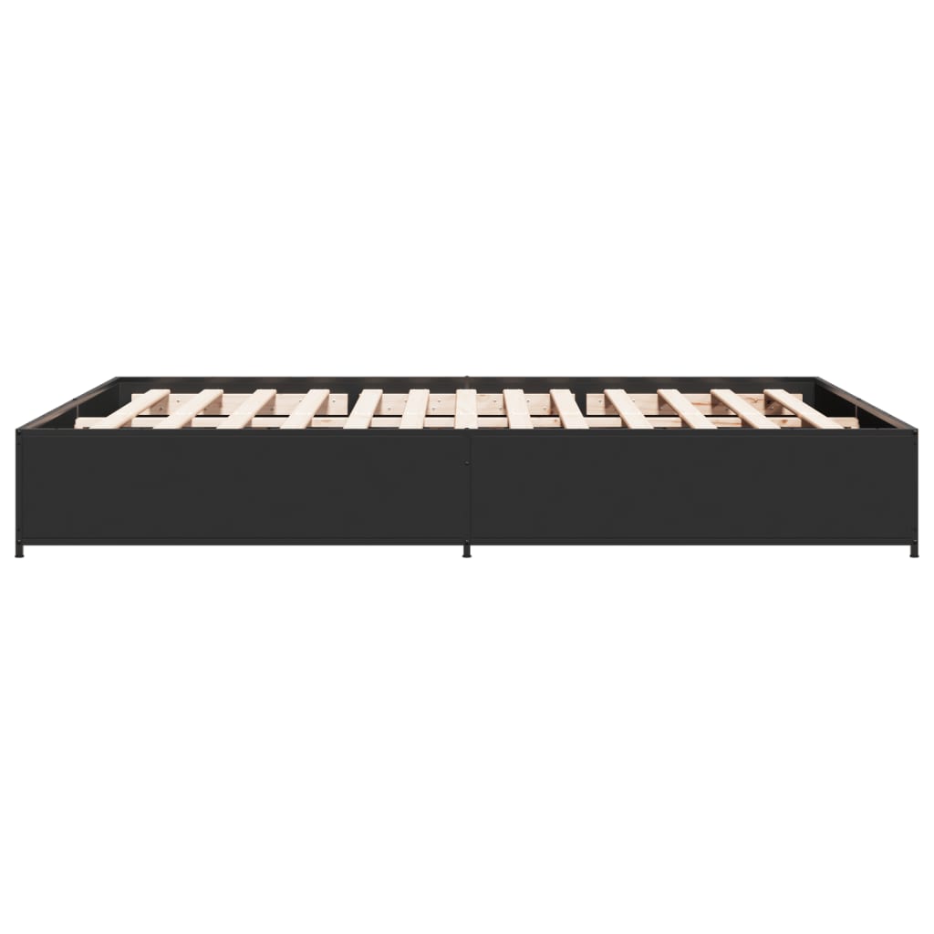 Sengeramme svart 140x200 cm konstruert tre og metall