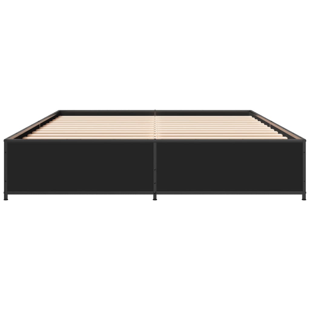Sengeramme svart 120x200 cm konstruert tre og metall