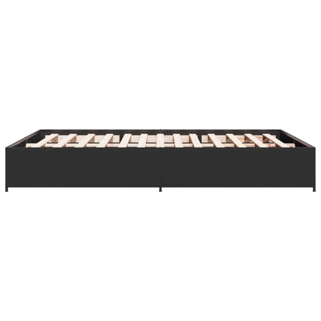 Sengeramme svart 120x190 cm konstruert tre og metall