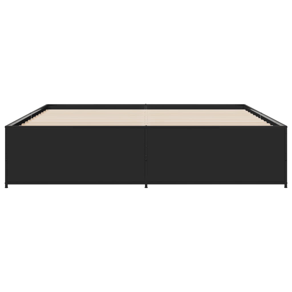 Sengeramme svart 180x200 cm konstruert tre og metall