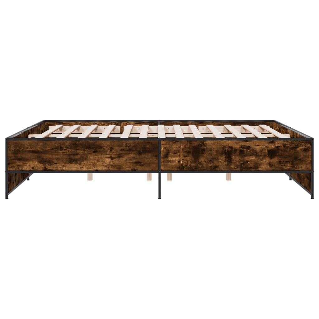 Sengeramme røkt eik 180x200 cm konstruert tre og metall