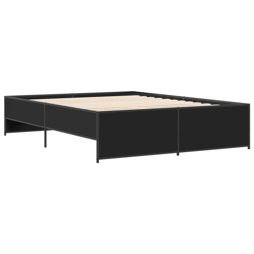 Sengeramme svart 160x200 cm konstruert tre og metall