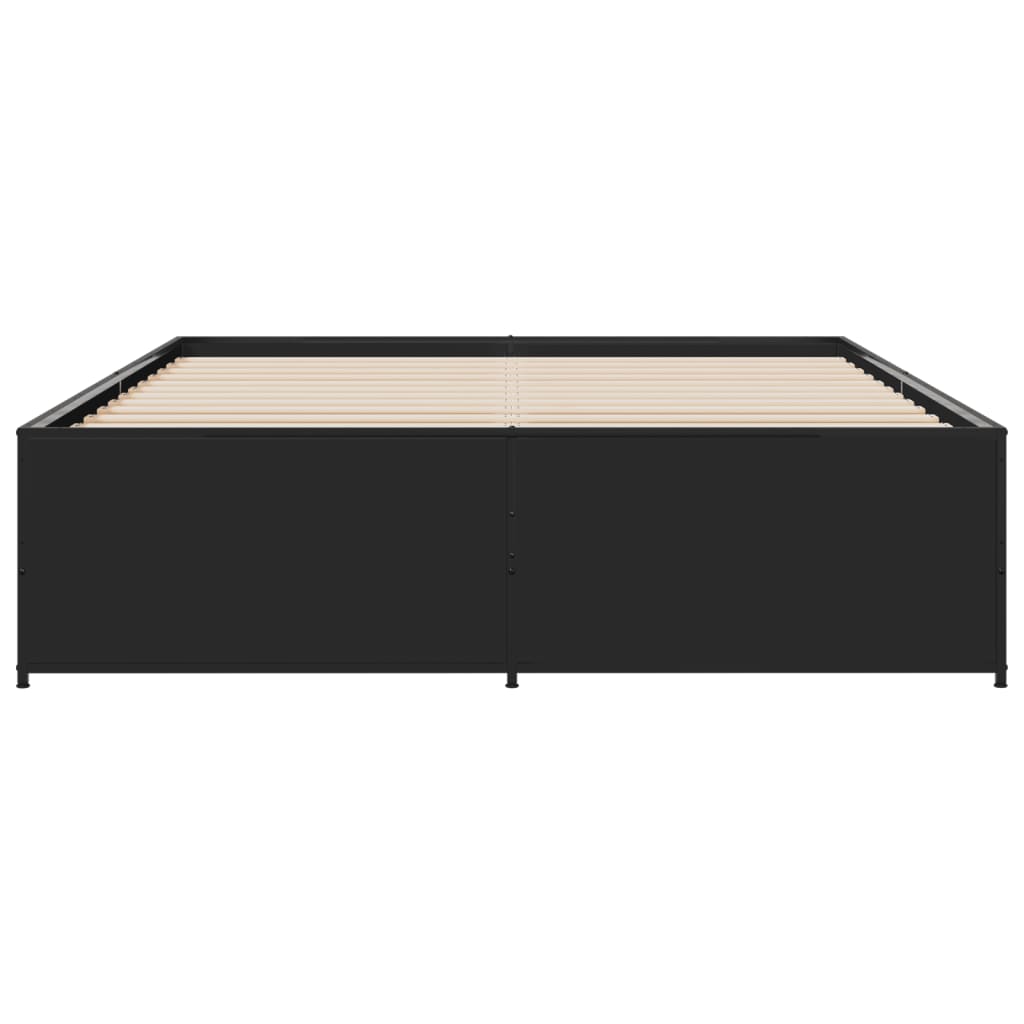 Sengeramme svart 160x200 cm konstruert tre og metall