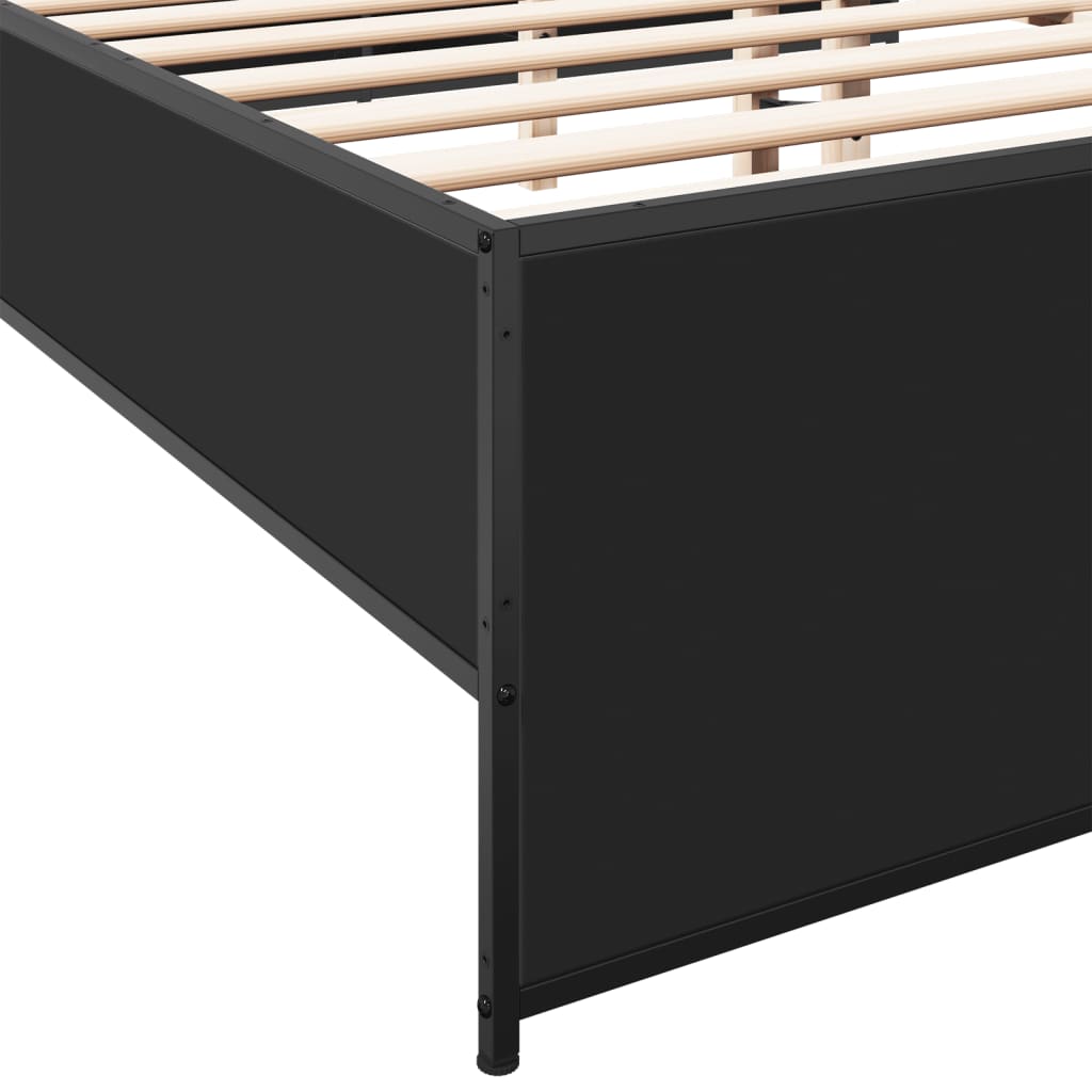 Sengeramme svart 160x200 cm konstruert tre og metall