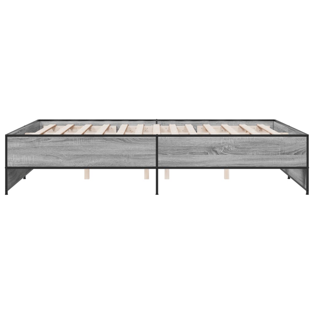 Sengeramme sonoma eik 160x200 cm konstruert tre og metall