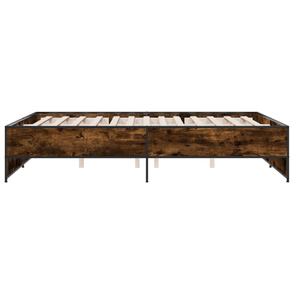 Sengeramme røkt eik 150x200 cm konstruert tre og metall