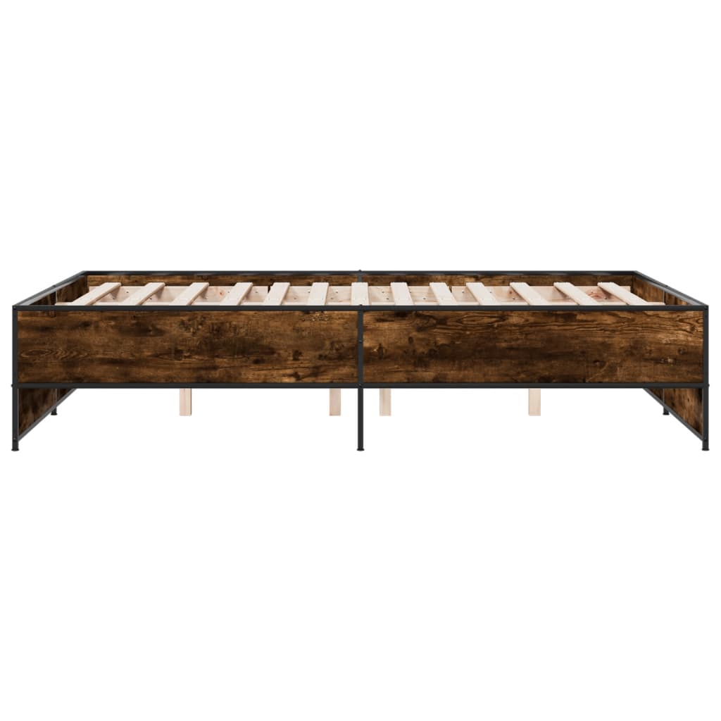 Sengeramme røkt eik 120x190 cm konstruert tre og metall