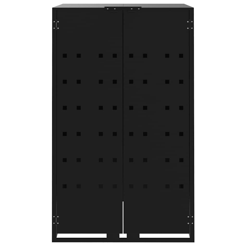 Søppeldunkskur for 5 dunker svart 345x79x117 cm stål