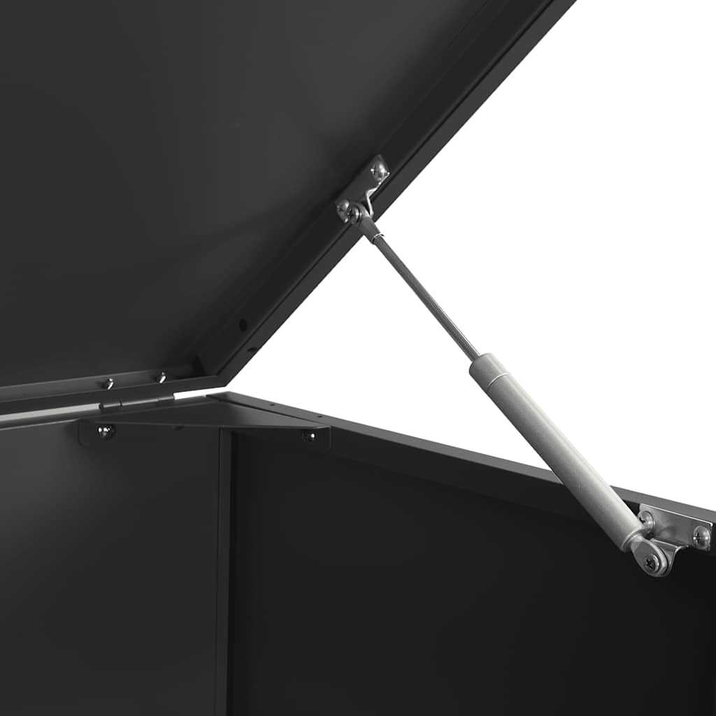 Søppeldunkskur for 6 dunker svart 414x79x117 cm stål