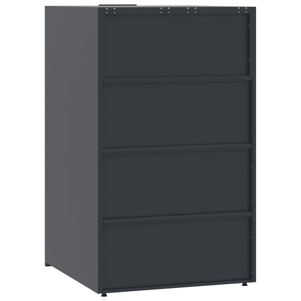 Søppeldunkskur for 2 dunker antrasitt 138x79x117 cm stål