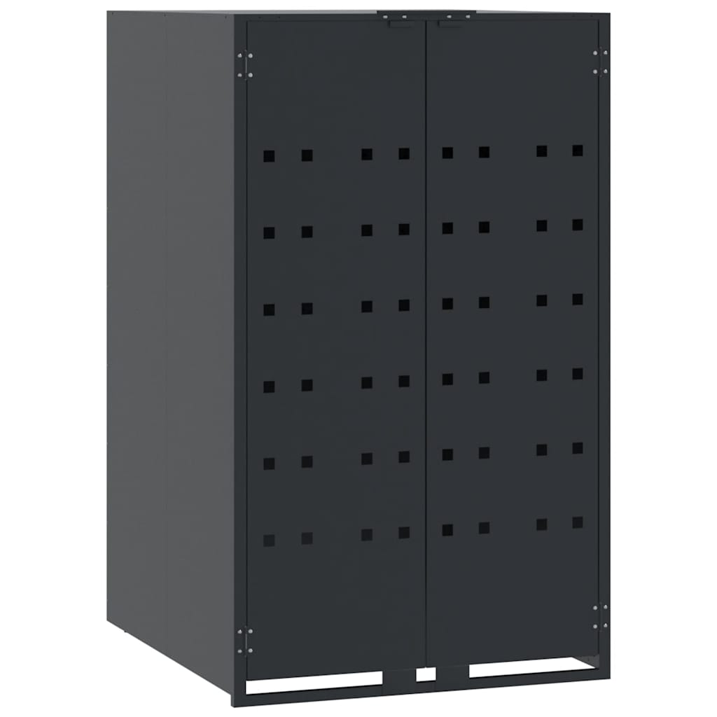 Søppeldunkskur for 4 dunker antrasitt 276x79x117 cm stål