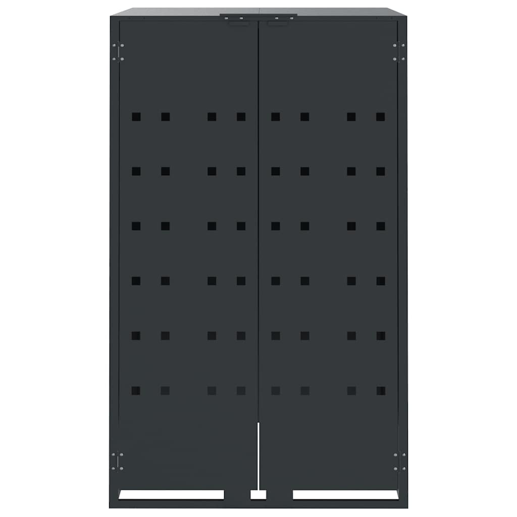 Søppeldunkskur for 4 dunker antrasitt 276x79x117 cm stål