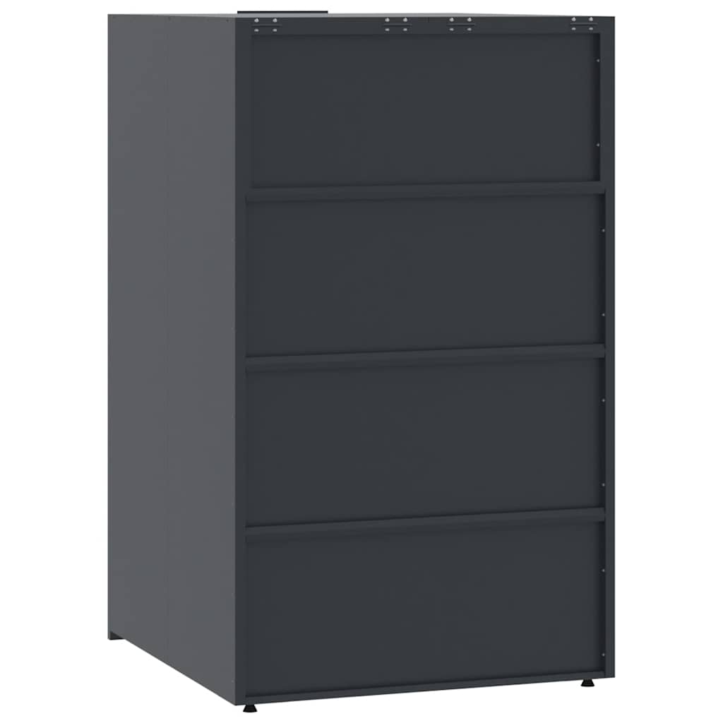 Søppeldunkskur for 4 dunker antrasitt 276x79x117 cm stål