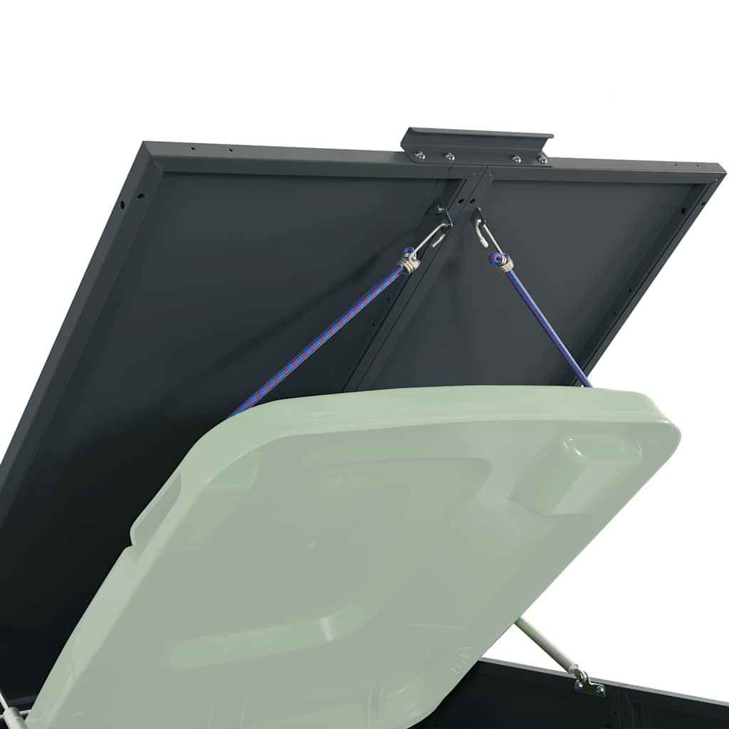 Søppeldunkskur for 4 dunker antrasitt 276x79x117 cm stål