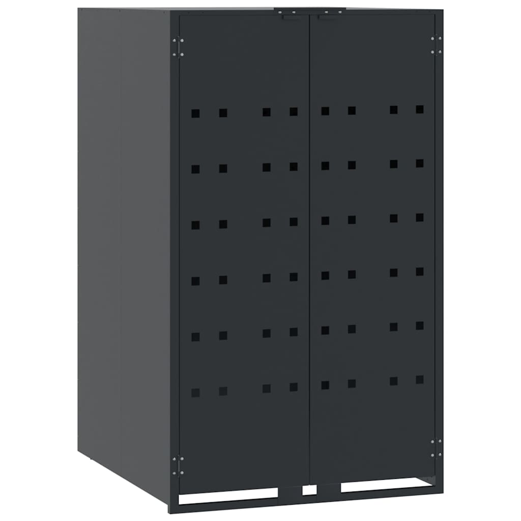 Søppeldunkskur for 5 dunker antrasitt 345x79x117 cm stål