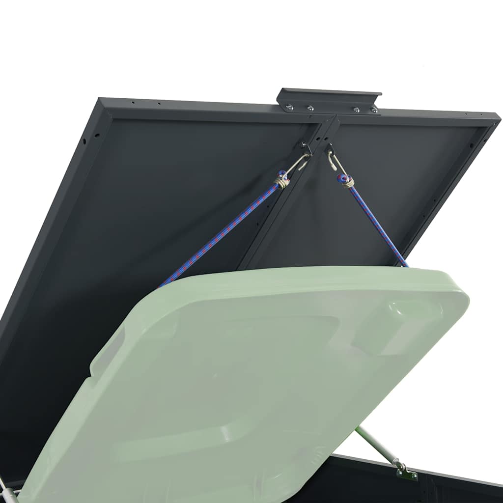 Søppeldunkskur for 5 dunker antrasitt 345x79x117 cm stål