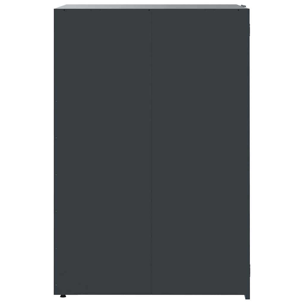 Søppeldunkskur for 6 dunker antrasitt 414x79x117 cm stål