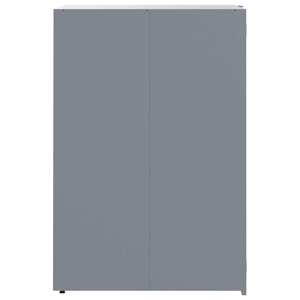 Søppeldunkskur for 2 dunker grå 138x79x117 cm stål