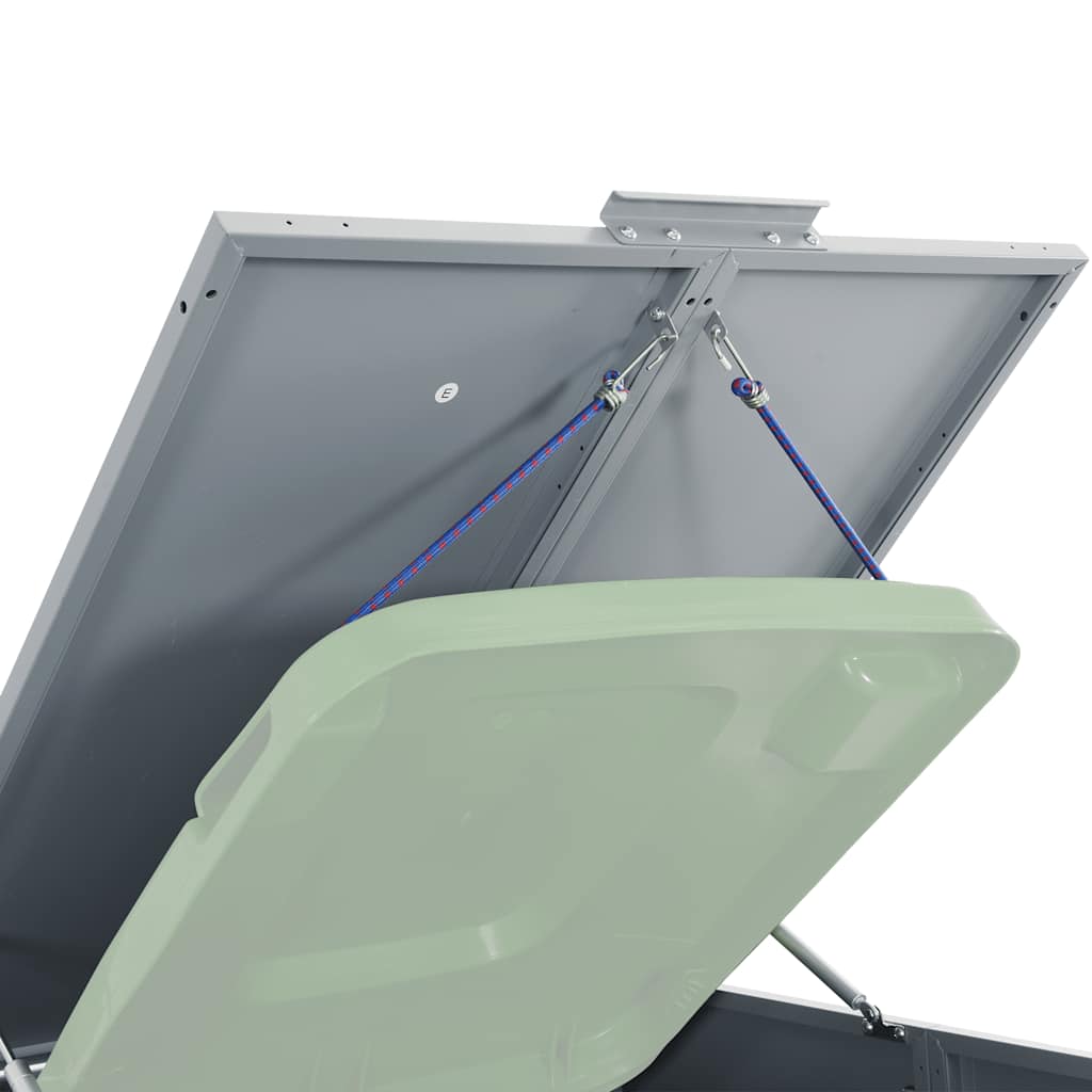 Søppeldunkskur for 2 dunker grå 138x79x117 cm stål