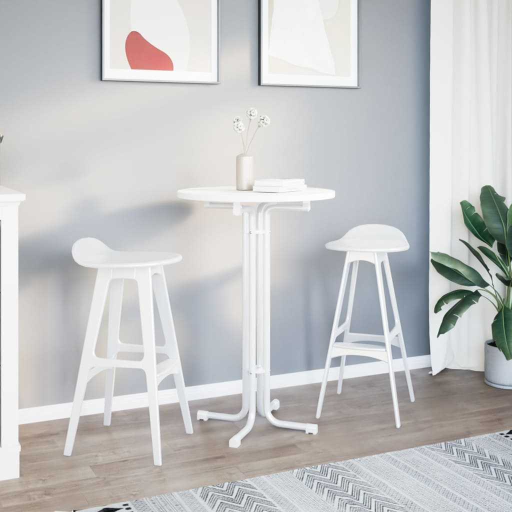 Barbord hvit Ø70x110 cm konstruert tre og stål