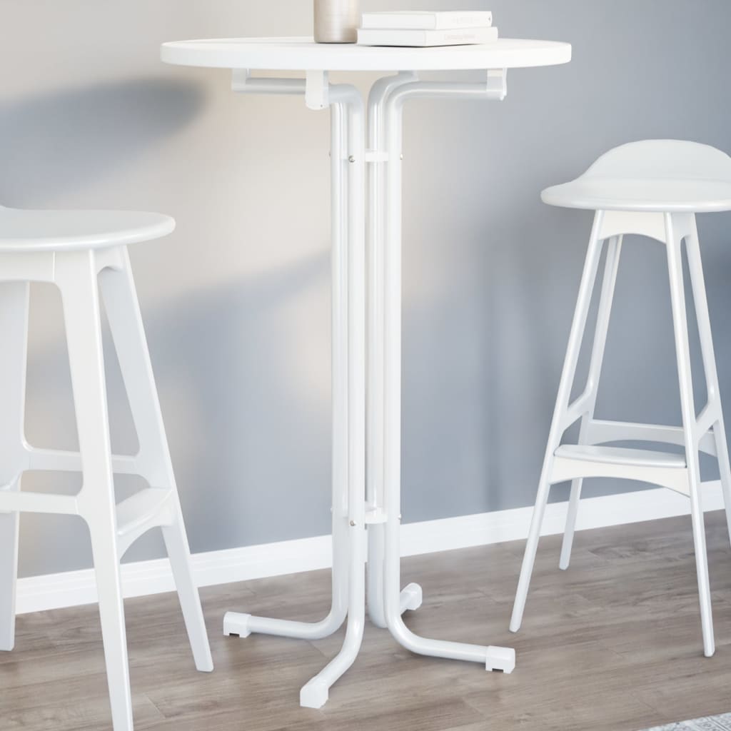 Barbord hvit Ø70x110 cm konstruert tre og stål