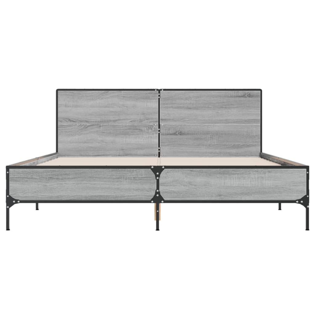 Sengeramme sonoma eik 160x200 cm konstruert tre og metall